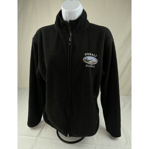 DENALI ALASKA BLACK FULL ZIP FLEECE JACKET ADULT UNISEX EMBROIDERED OUTDOOR